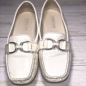 Geox White Patent Loafer